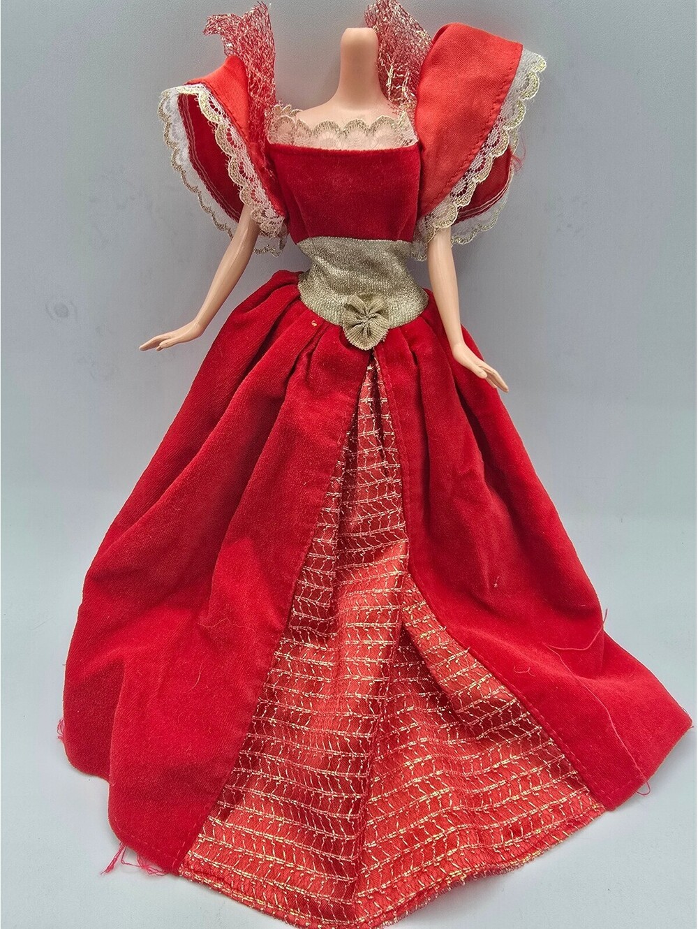 Vintage Red Doll Dress Fancy Ballroom